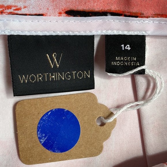 Pretty paint brush patterned skirt and Belt. Worthington Size 14 - Picture 4 of 11